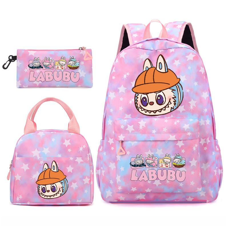 3Pcs/set Backpack for Girl School Teen Student Knapsack Women Rucksack with Lunch Bags Pencil Bag Fish Scale Style Bags