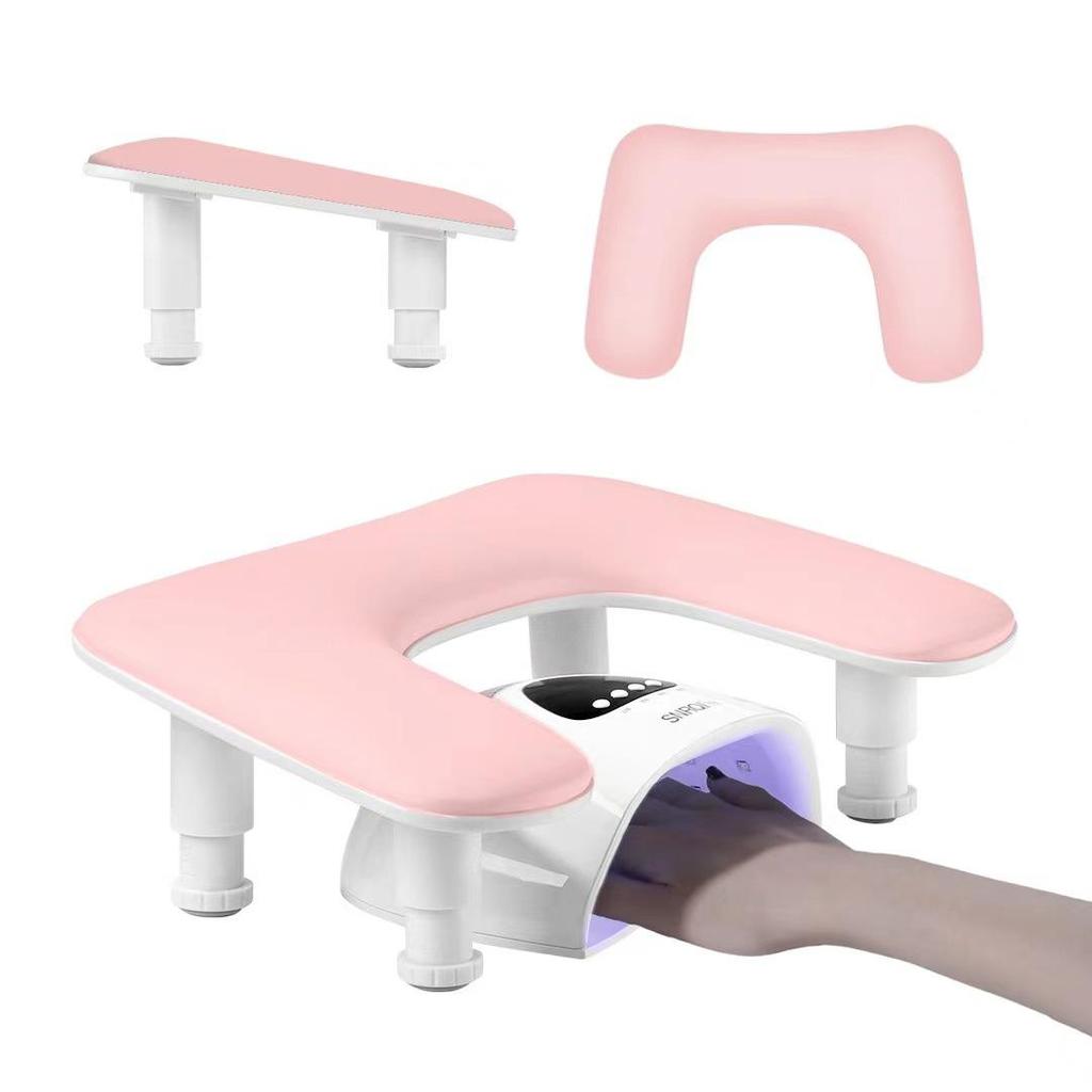 Portable U2 Nail Art Hand Rest: Detachable Stand, Inclined Design, PU Leather, Multifunctional, Height-Adjustable.