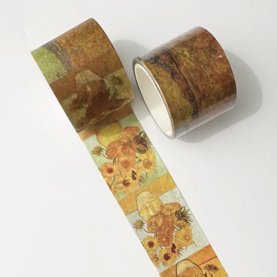 Scrapbooking Washi Tape Tape, Oil Painting Decorative Masking Artist Patterns Adhesive Flowing Pattern for DIY Crafts, Junk Journal, Gift Wrapping,