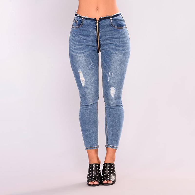 Women Jeans High Waist Trousers Long 
