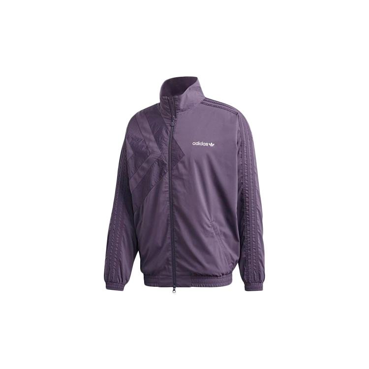 adidas originals logo Printing Stand Collar Sports Jacket Purple Men s GL6157 XL