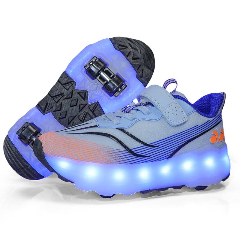 Nové 2025 přímý prodej chlapecké a dívčí zatahovací boty na kolečkách dvoukolečkové čtyřkolečkové odnímatelné kolečkové brusle pro dospělé