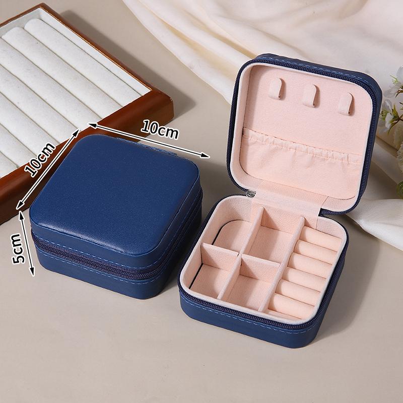 Portable Travel Jewelry Box - Mini Pu Leather Case With Soft Velvet Interior Compact Organizer For Rings Earrings Necklaces