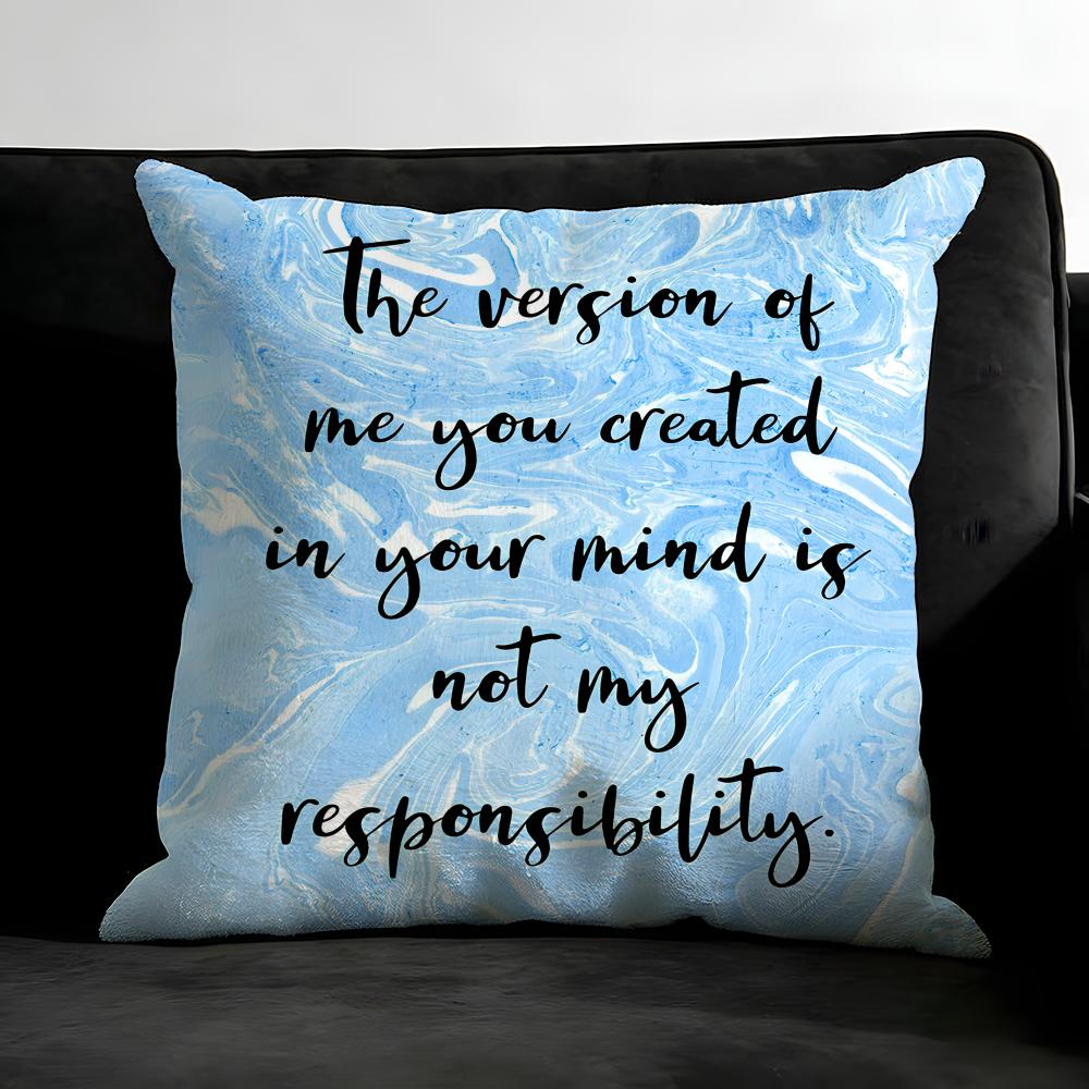 Encouraging Text Ins Cushion Cover Pillowcase Ultra Soft Skin Friendly Fabric Cloud Like Comfort & Concealed Zipper