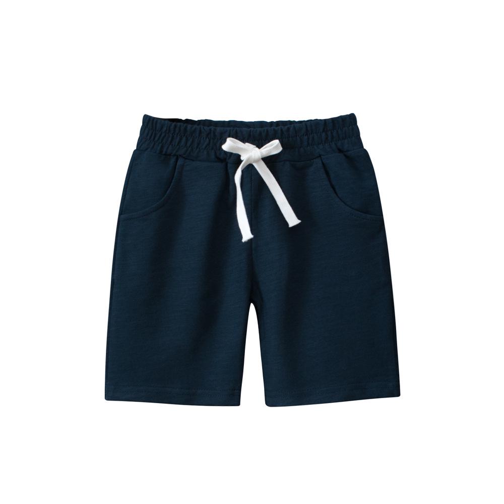 27kids 2025 Summer Korean Style Boys Solid Color Mid-Length Shorts 120 cm