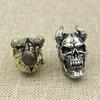 Brass Horned Skull Head Knife Bead Punk Edc Outdoor Diy Paracord Woven Lanyard Pendant Retro Umbrella Rope Bracelets Accessories
