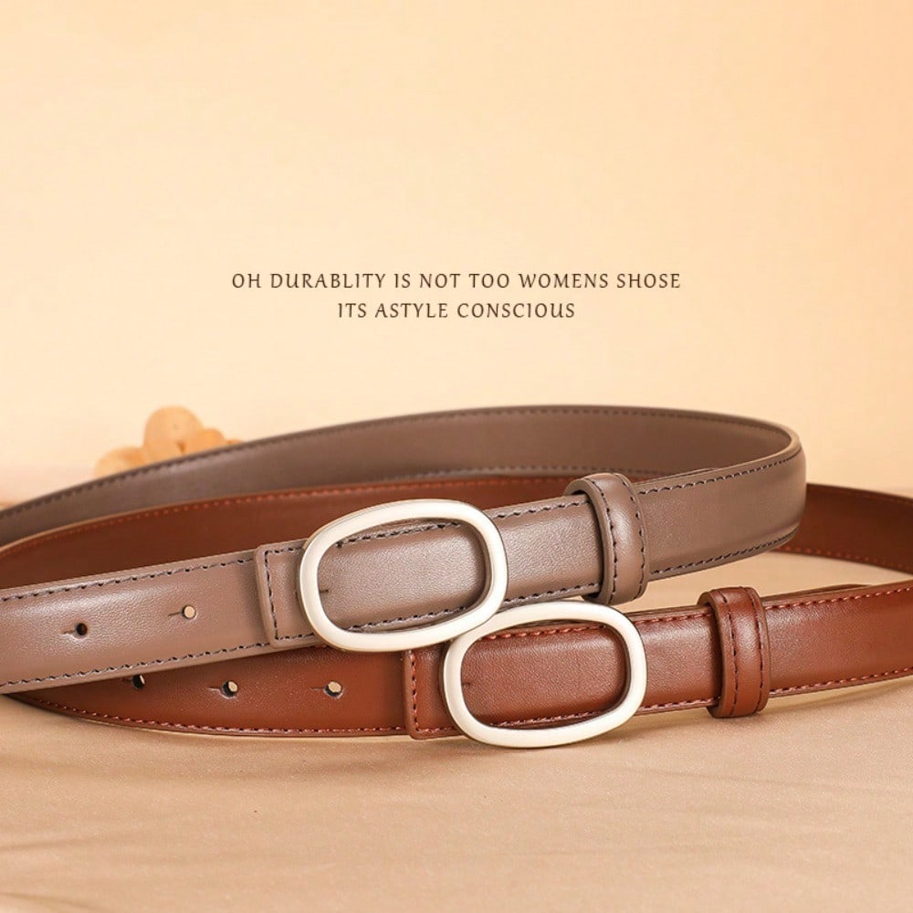 New Women's Thin Plate Buckle Belt, Jeans Belt, Women's Versatile Belt