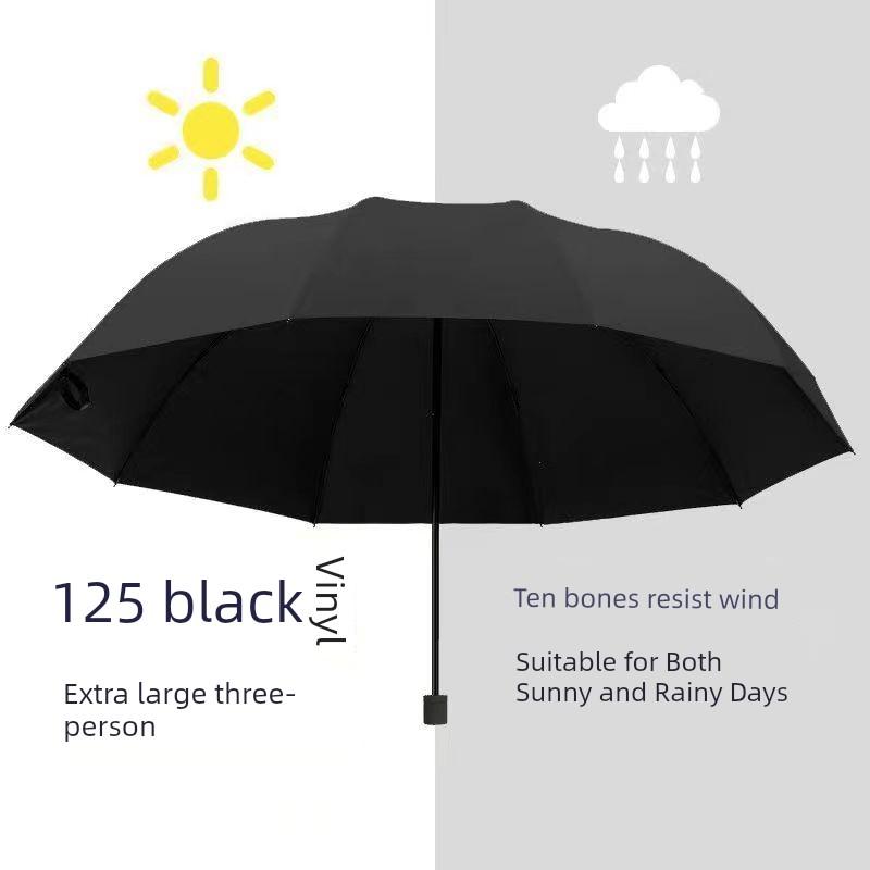 12-Rib Extra-Large Umbrella, Dual-Purpose for Sun and Rain, Sunshade Umbrella for Men and Women, Manual Reinforced Folding Sun Protection Umbrella