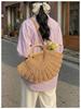 Women's Casual Loose-Fit Hollow Straw Woven Shoulder Handbag, 2026 New Vegetable Basket Design