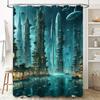 Futuristic Cityscape Shower Curtain Waterproof Wall Covering Decoration in Home Garden