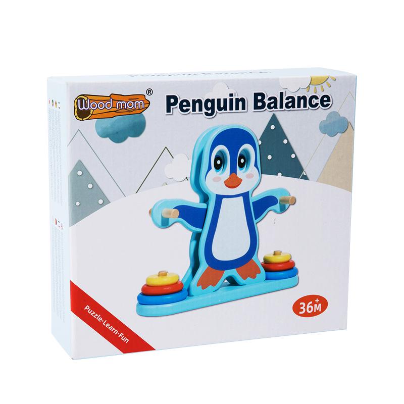 Interactive Penguin Balance Puzzle: Early Childhood Wooden Learning Toy for Parent-Child Engagement