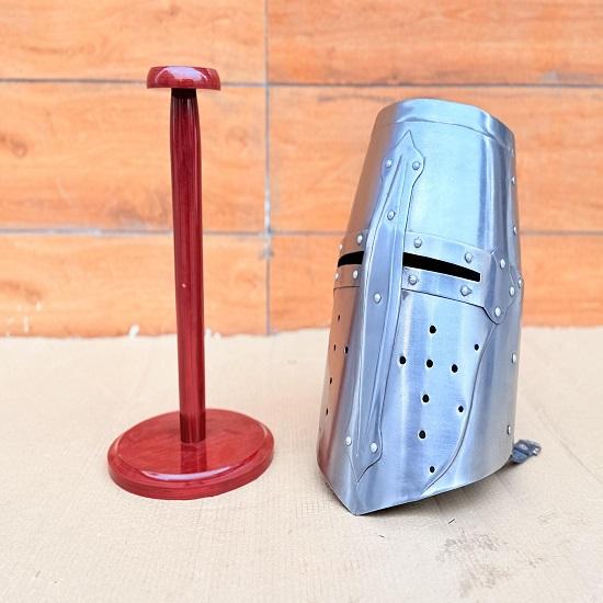 Silver Templar Helmet  Medieval Crusader Helmet  LARP Cosplay Halloween Costume Best Gift Halloween