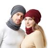 Winter Thick Warm Hat Couple's Warm Hat Solid Color Men's Women's Velvet Knitted Hat Sleeve Cap