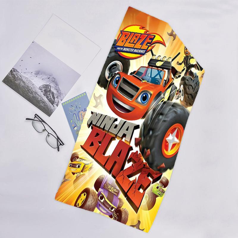 1 Stück Blaze und die Monster-Maschinen (2) Strandtuch, Strand- und Meeresufer-Schwimmbadausstattung, Modisches Muster, Rechteckig, Reiseutensilien