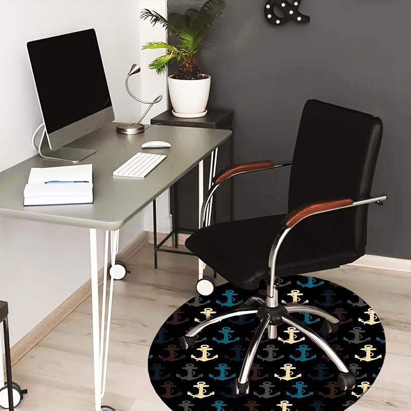 

1pc Office Carpet Chair Mats Nautical Anchor Pattern Perfect for Decorating Office Chairs, Living Rooms, Or Bedrooms.YDT197 80cm by 80cm
