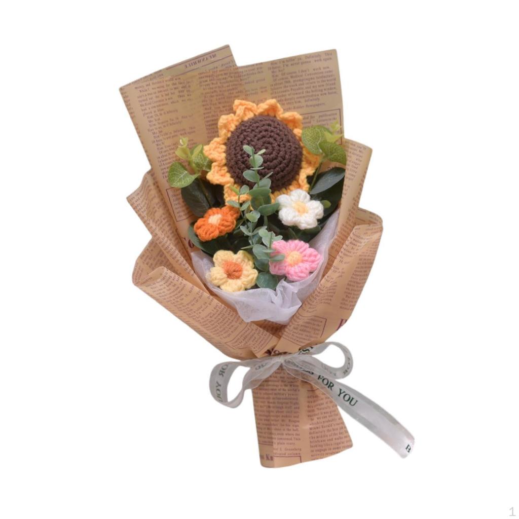 Gehäkelter Blumenstrauß Künstlich Fertig Heim Büro Dekor Floral