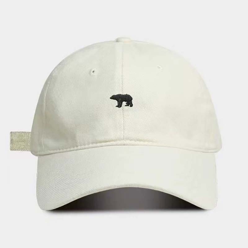Stylish High quality Sanding bear embroidered baseball cap women summer new style wide-brimmed hat that makes face look smaller