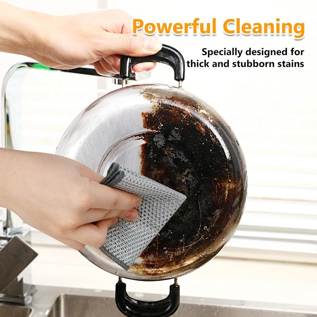15PCS Multipurpose Wire Dishwashing Rag,Non Scratch Wire Dishcloth, Reble Steel Wool Scrubber,Non-Scratch&Quick-Drying&Odor-Resistant Multi-Purpose