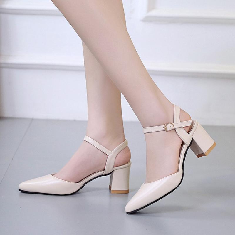 Women's Retro  Square Heel Sandals 2026 New Women's Casual Sweet Office Work Pump Professional Women's Shoes