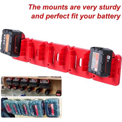 Battery Holder For Milwaukee M&18 18V Lithium Battery Can Be Fixed On The Wall Battery Splice Battery Mount Dock Holder