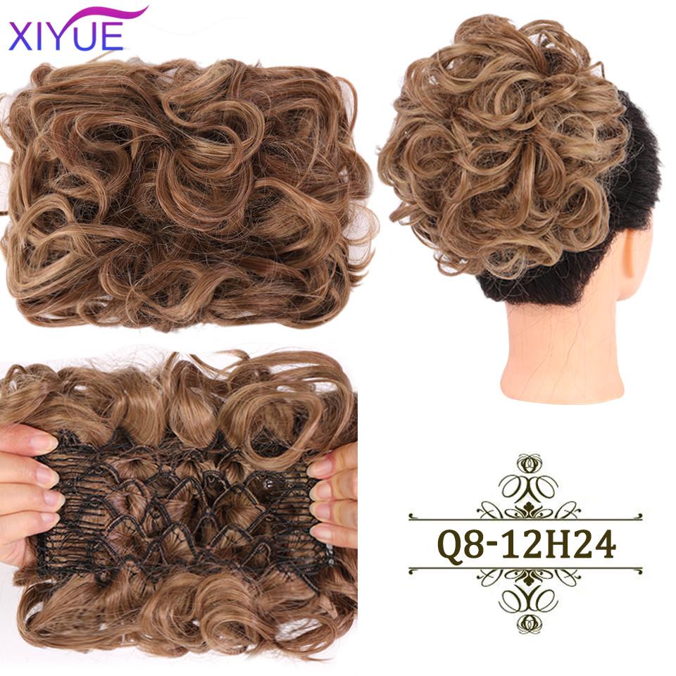 LARGE Comb Clip In Curly Hair Extension Synthetic Hair Pieces Chignon Women Updo Cover Hairpiece Extension Hair Bun