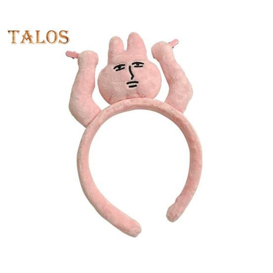 

Обруч для волос из плюшевого материала с изображением мультяшного кролика, украшение для волос с густыми тонкими волосами, повязка на голову для девочки, аксессуары для волос розовый