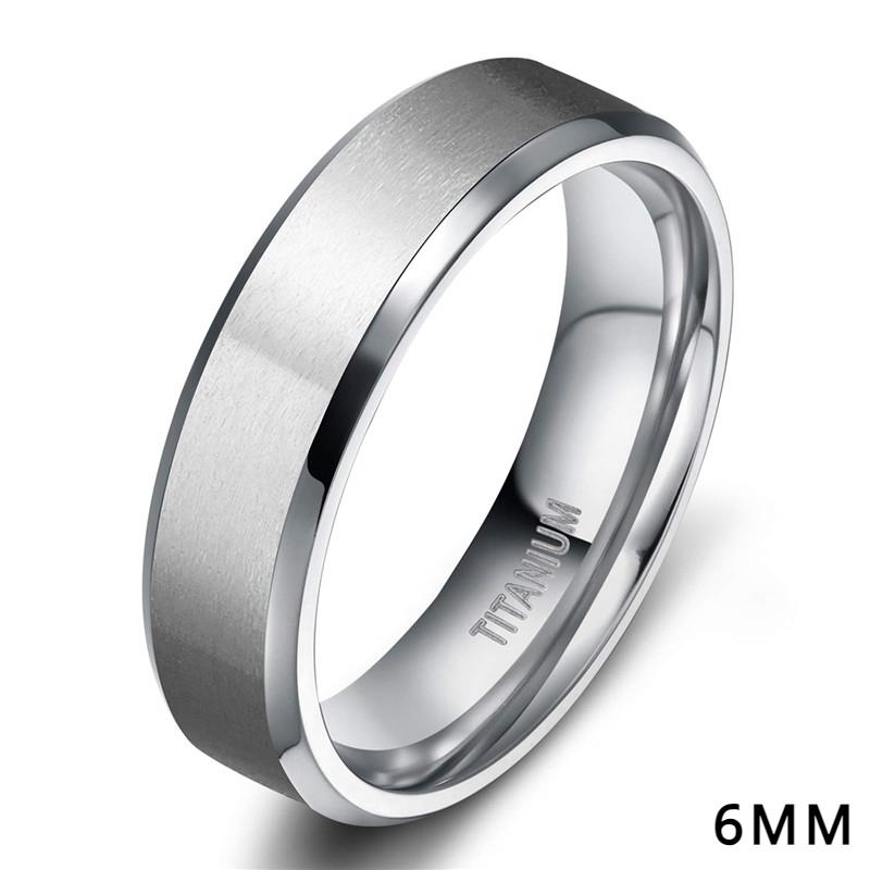 

100% титановое кольцо для мужчин 4/6/8/10 мм серебряного цвета, классическое свадебное обручальное ювелирное кольцо для женщин и мужчин, кольца для пар 14.5