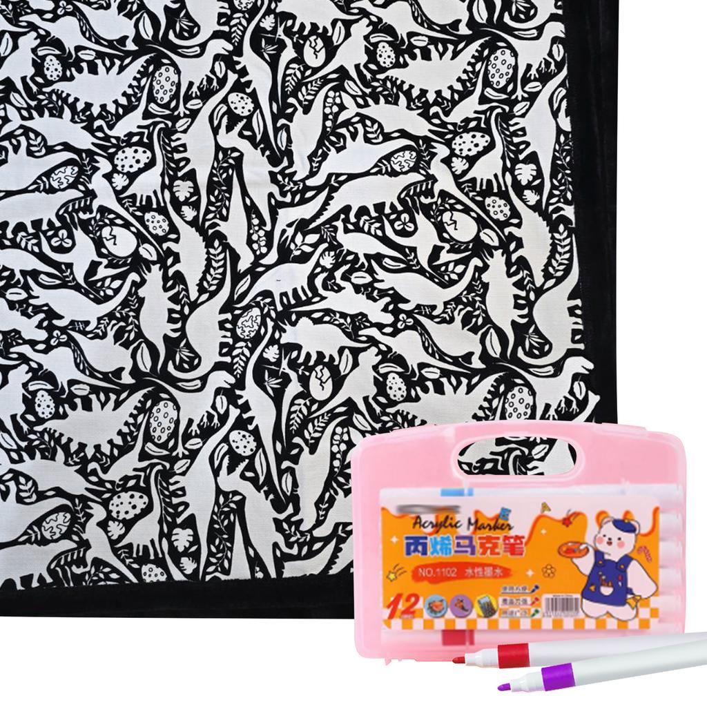 Color Your Own Blanket Washable Fuzzy Velvet Creative Art Project with Markers for Holiday Arts Crafts Activity Party