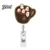 Witch ID Holder Retractable Badge Holder Halloween Glitter Acrylic Reel Cute Ghost Decorative Reel Pumpkin Card for Nurse Doctor Teacher Worker