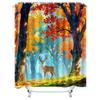 Autumn Forest Deer Design Waterproof Shower Curtain Heat Resistant Machine Washable Non-Transparent 180x180cm