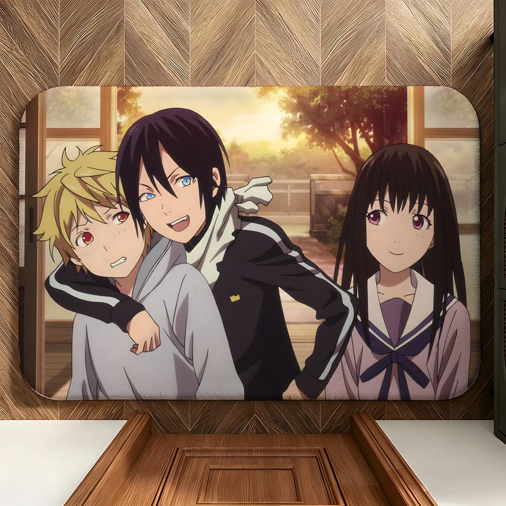 Anime N-Noragami Floor Mat Soft Flannel Floor Mat Suitable for Entryways, Living Rooms, Bedrooms, and Bathrooms