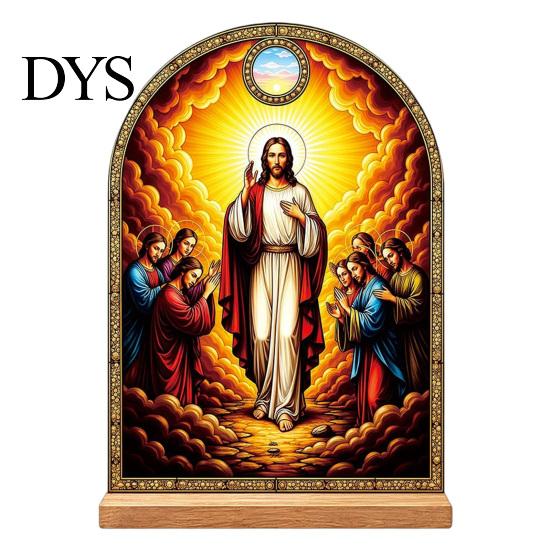 Exquisite Acrylic Table Centerpiece Catholic Statue Ornament, Tabletop Centerpiece, Freestanding Christian Unique Office Desk Accessories Religious