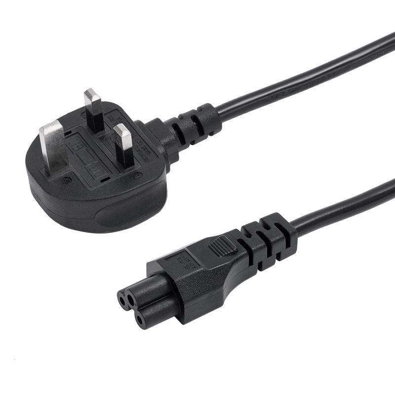 UK BS Plug C13 Fused Power Cable with Hong Kong Figure-8 Tail