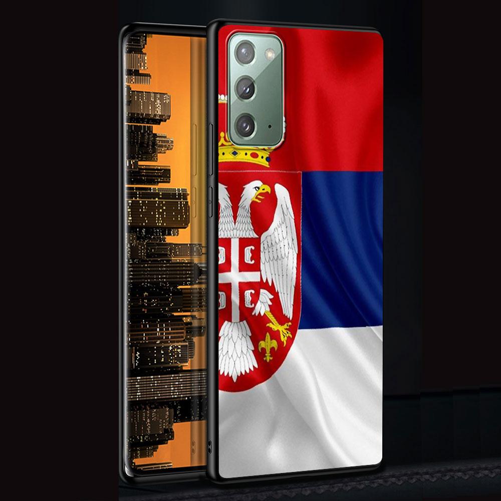 

Чехол с сербским флагом для Samsung Galaxy Note 20 Ultra 10 Lite 9 8 A53 A52 S23 S22 S21 FE S20 Plus, силиконовый черный чехол для телефона Samsung Note 20