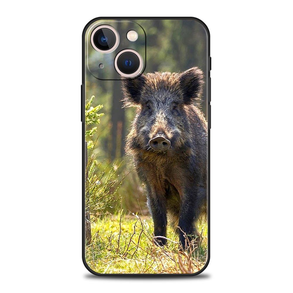 Animal Wild Boar Phone Case For iPhone 16e 15 14 13 12 11 Pro Max XS X XR SE 7 8 Plus Shell iPhone 16 Soft TPU Cover