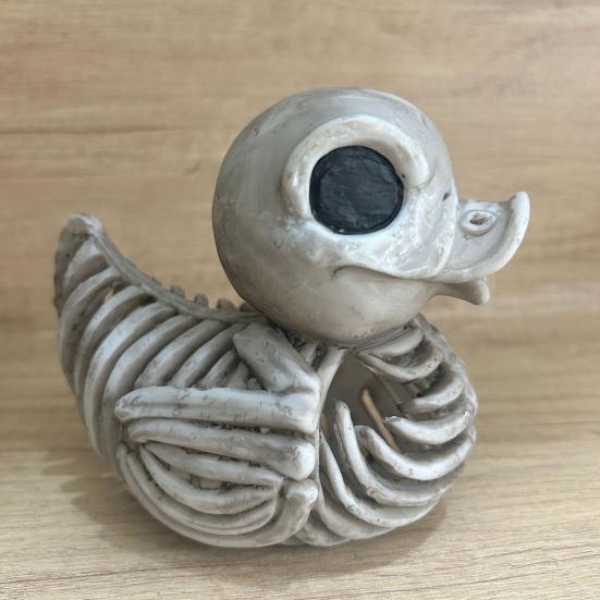 1/2Pcs Halloween Skeleton Duck Statue Waterproof UV Resistant Indoor Outdoor Festival Scene Decoration Creepy Mini Figurine