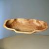 1pcs Solid Wood Snack Tray - Multi-Purpose Fruit Nut Dessert Platter Rustic Serving Bowl for Party Home Kitchen