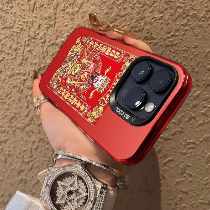 God of Wealth to apply Apple 16Pro new mobile phone case iPhone15plus Fa Cai 14Pro New Year 17 Guochao