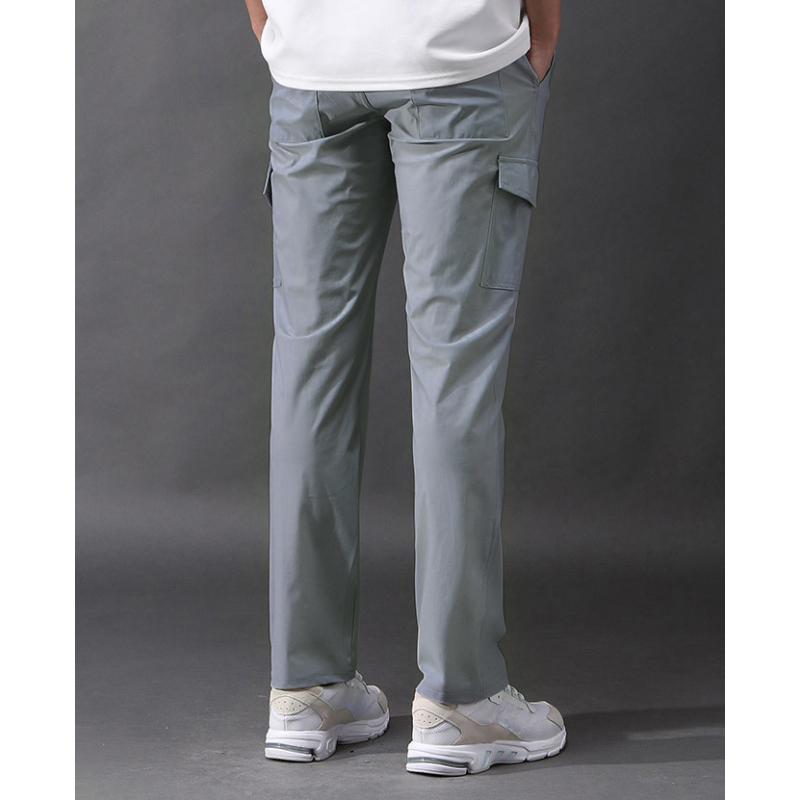 Summer Lightweight Multi-Pockets Cargo Pants Casual Thin Ice Silk Quick Dry Breathable Long Trousers Camping Hiking Workout