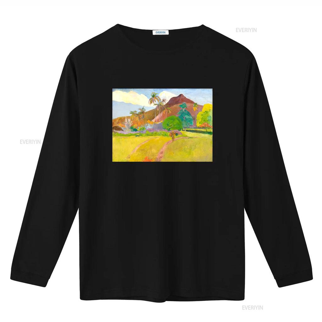 Tahitian Landscape Paul Gauguin Painting T Shirt Art for Her Him Lover Vintage Washed Comfortable Fashion Designer Clothes
