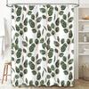 Greenery Shower Curtain Waterproof Decorative Bathroom Rug Mat 3D Printed Polyester Fabric Home Accessories SizeCustomizable (La