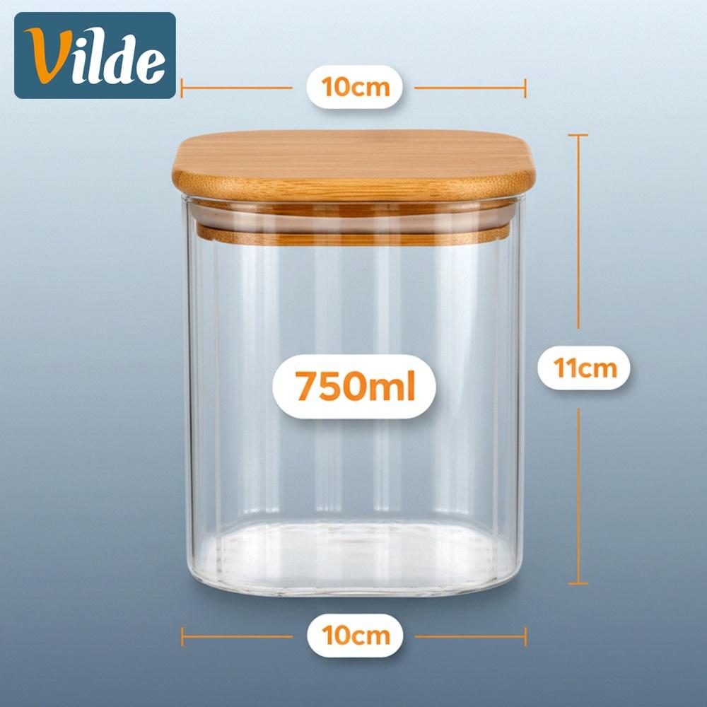 Glass Containers For Loose Products With Lid And Seal 750 Ml 3 Pcs.