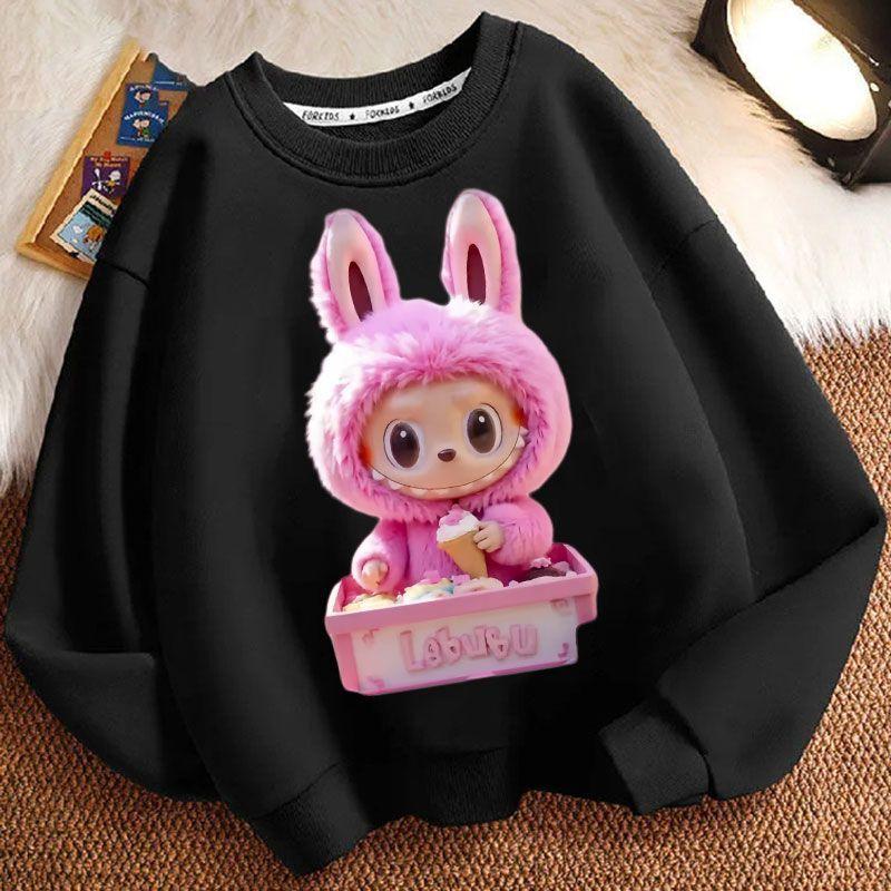 Round-neck Hoodies for Children, Long-sleeved Loose Hoodies for Boys and Girls in Spring and Autumn
