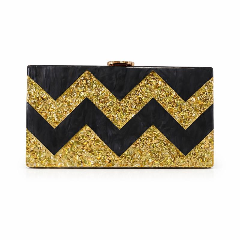 

Shoulder Bag Clutch Pearl Acrylic Stylish New Arrival For Events Striped Patchwork Crossbody Luxury Evening Mini Pouch Women s 18x4.5x10cm чёрный