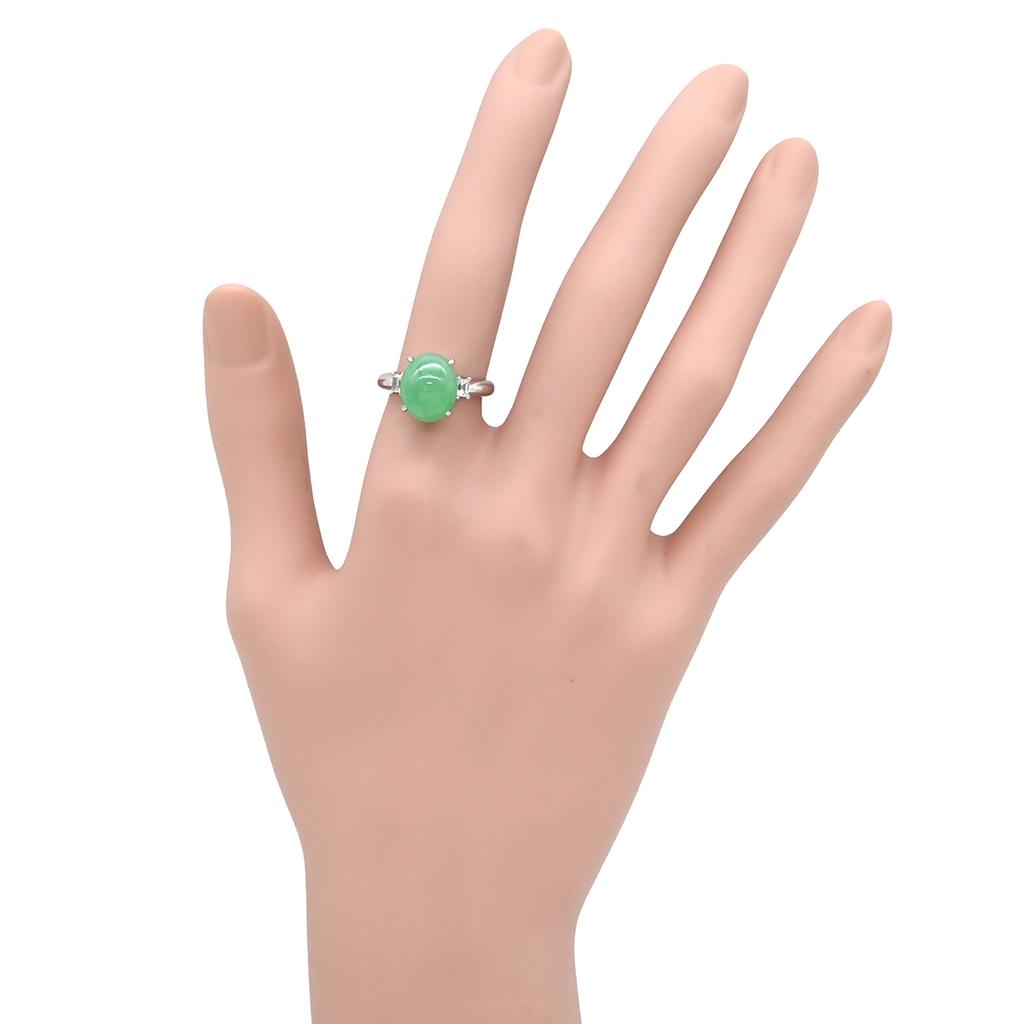 NON BRAND - Jade 6.01ct DiamondRing ring Pt850/Jade #10.5(JP Size) Array