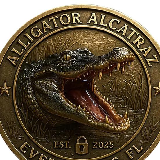 Crocodile Challenge Coin Heavy Duty Alloy Carved Crocodile Souvenir Coin