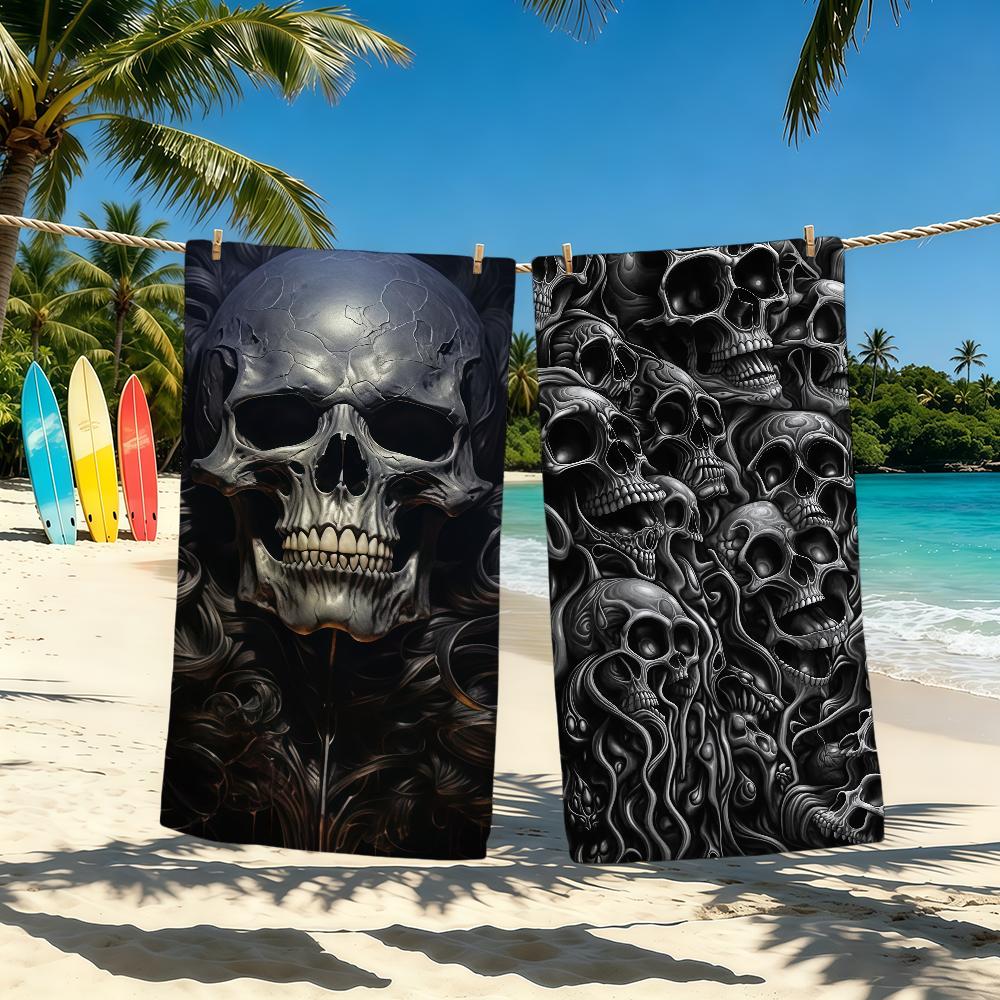 Skelett Totenkopf Mode Cooles Handtuch Für Outdoor Camping Strandtuch Super Saugfähig Schnell Trocknend Sommer Handtuch