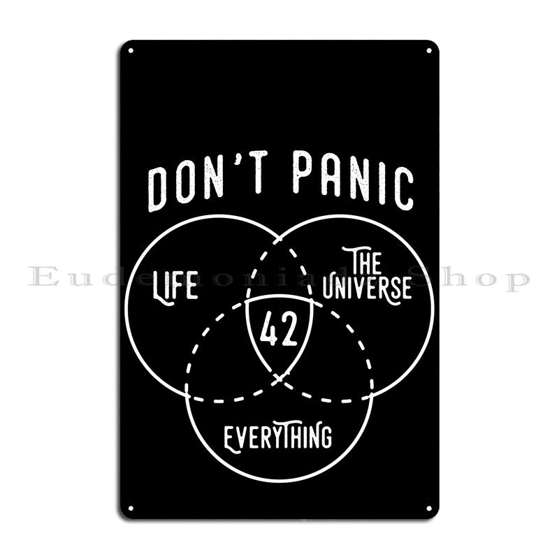 42 Donandx27 T Panik Leben Universum Alles Anhalter Guide Galaxie Metallschild Personalisierte Plaketten Personalisierte