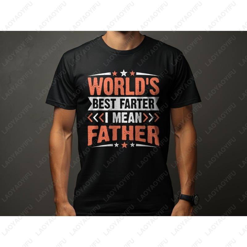 Vatertag T-Shirt Geschenk für WELTBESTEN FARTERI Geburtstags-T-Shirts für Männer Ihn Camisetas Daddy Buchstaben Aufdruck Klassiker Lustige Oberteile