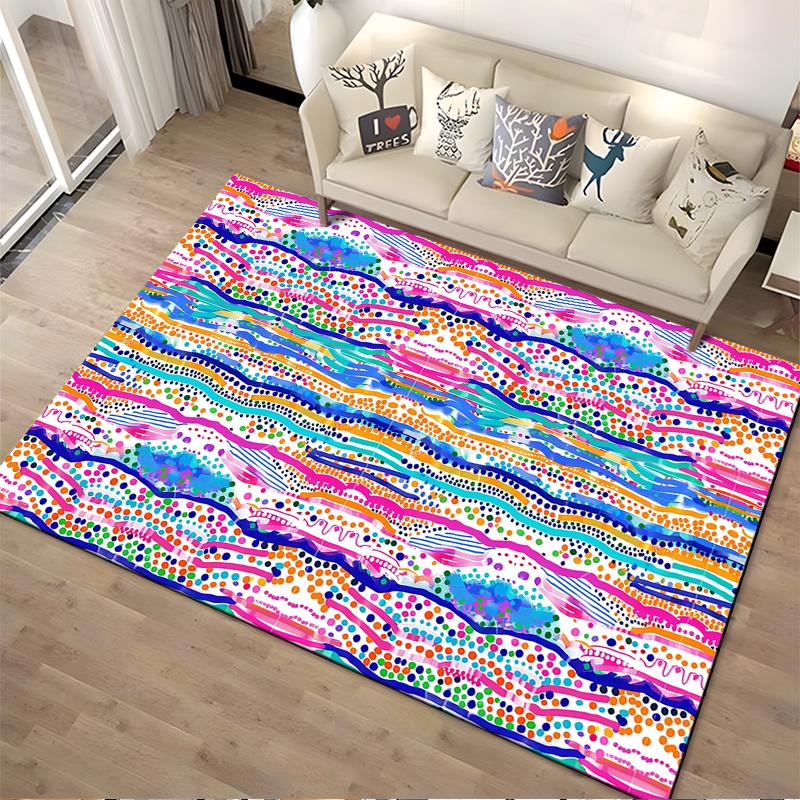 Colorful Abstract Art Pattern Carpet for Living Room or Bedroom Decor Suitable for use as an anti-slip for living room bedroom sofas
